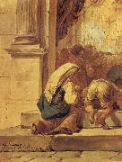 Karl Briullov, Scene on the threshold of a church